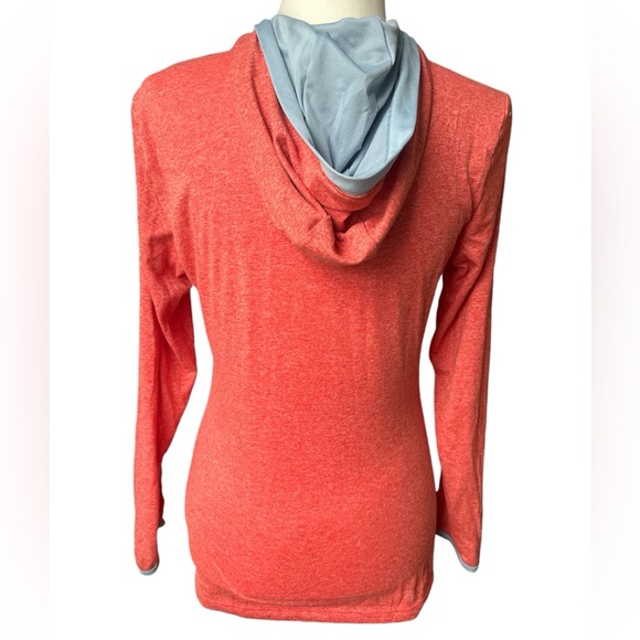 The North Face, Women’s Reactor Radiant Hoodie, Heather Orange/Blue,Small/Petite - Picture 2 of 4